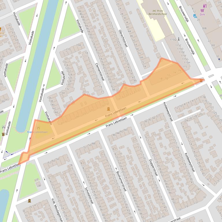 Kaart van postcodegebied 3314EB.