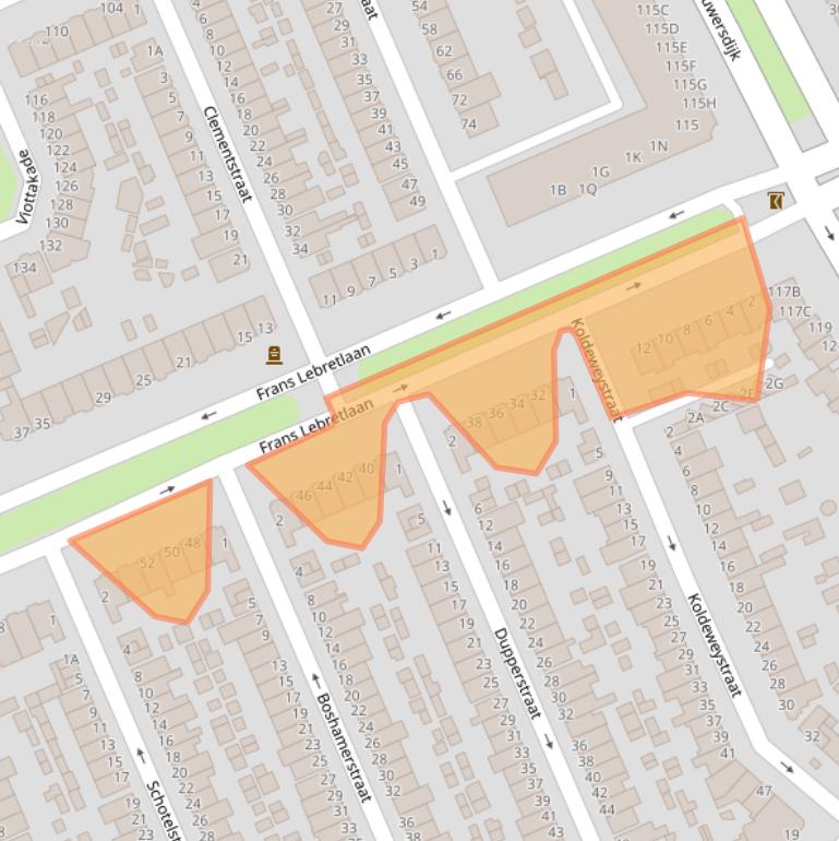 Kaart van postcodegebied 3314ED.