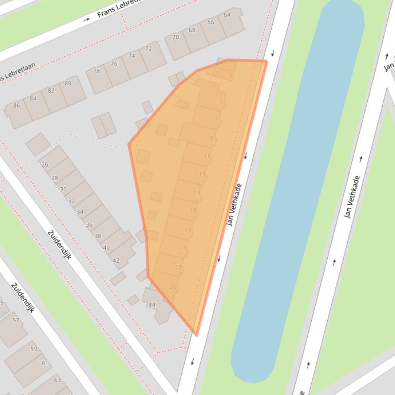 Kaart van postcodegebied 3314EH.