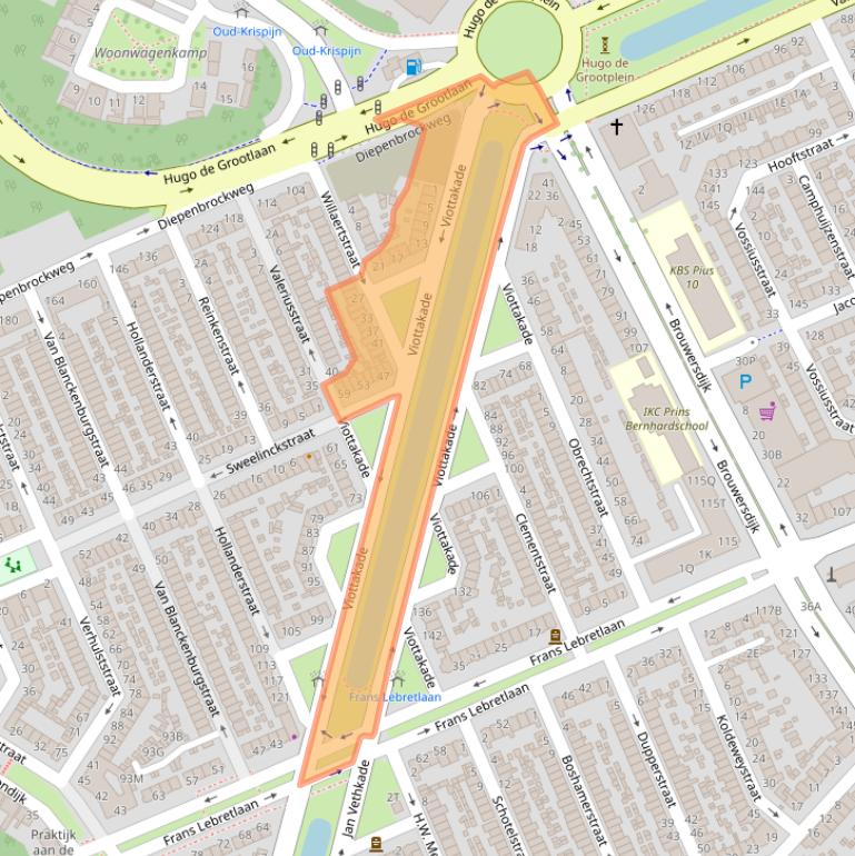 Kaart van postcodegebied 3314EN.