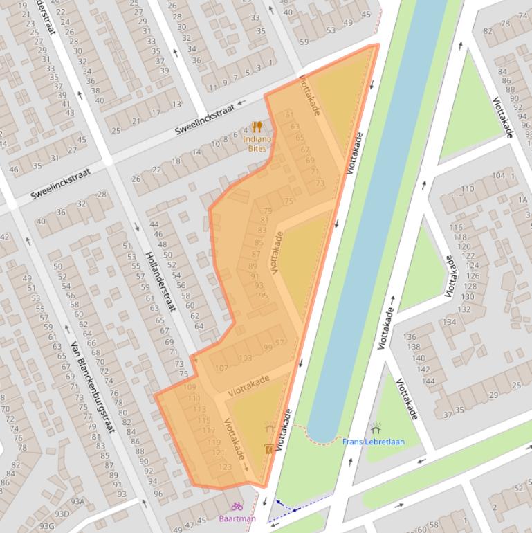 Kaart van postcodegebied 3314EP.