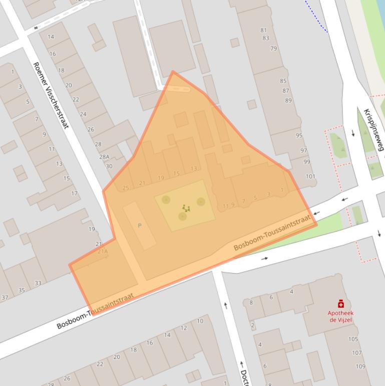 Kaart van postcodegebied 3314GA.