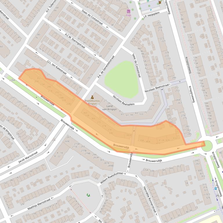 Kaart van postcodegebied 3314GX.