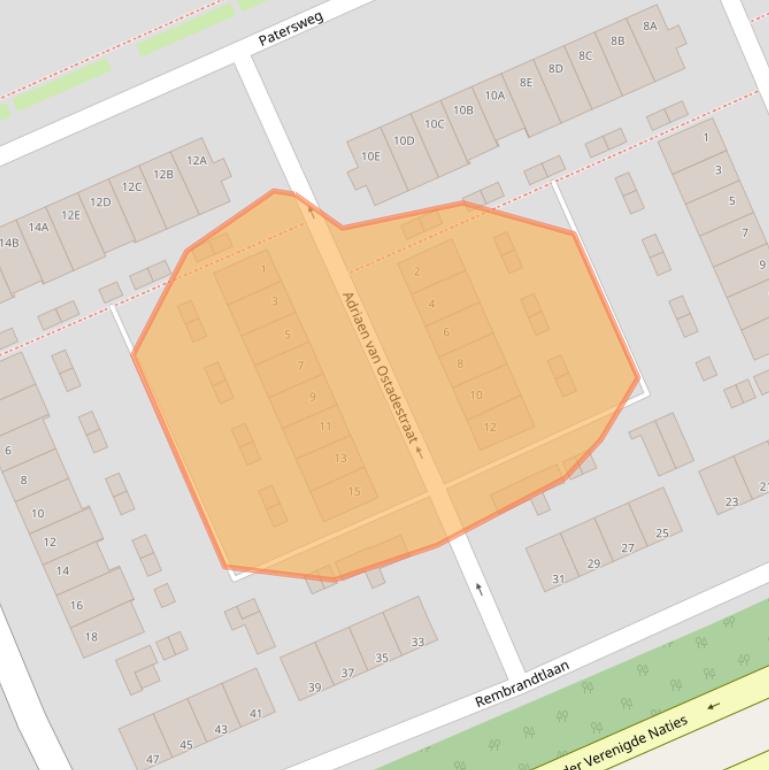 Kaart van postcodegebied 3314HA.