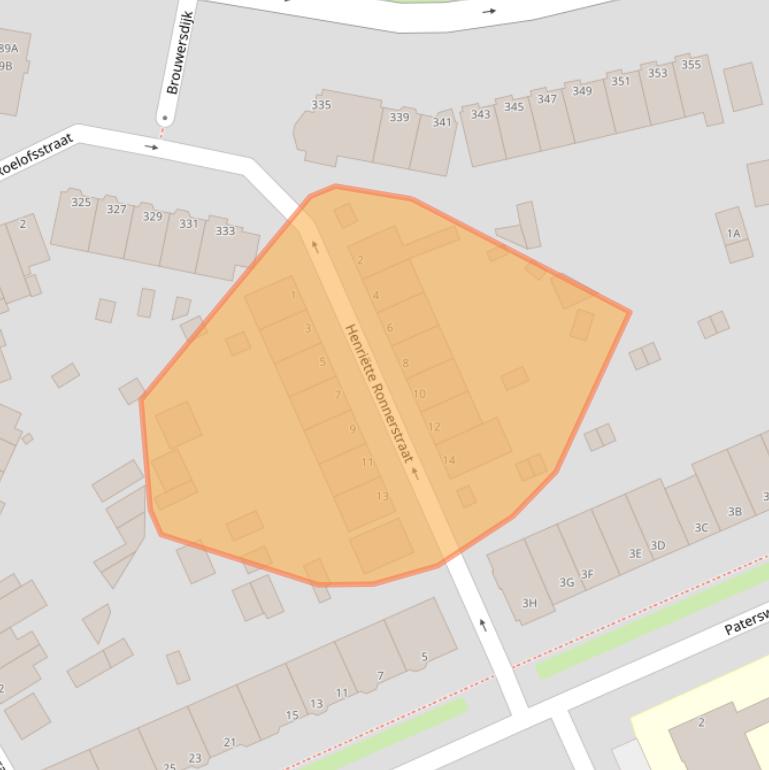 Kaart van postcodegebied 3314HE.