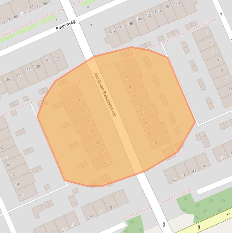 Kaart van postcodegebied 3314HL.