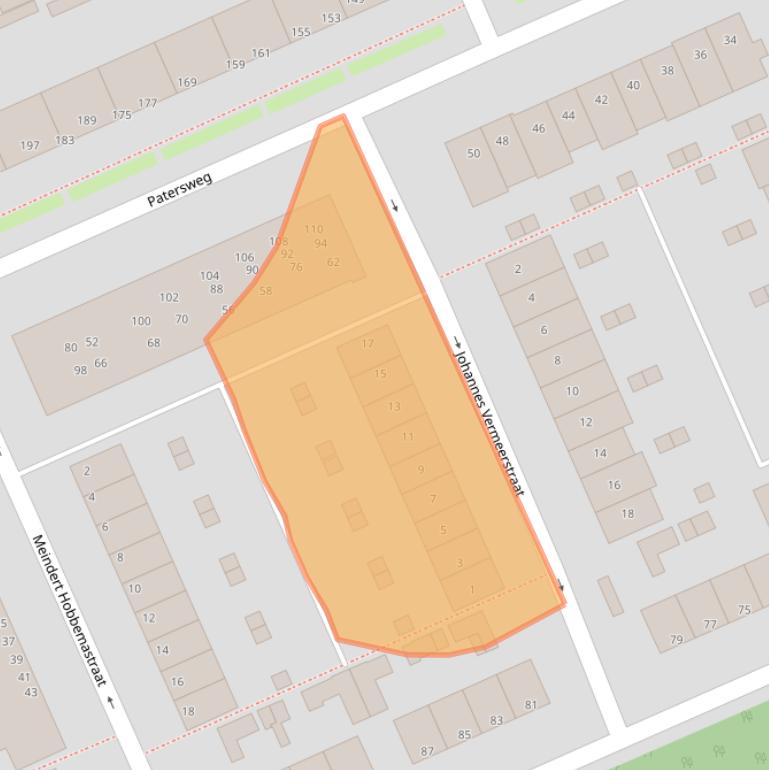 Kaart van postcodegebied 3314HN.