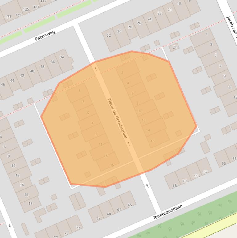 Kaart van postcodegebied 3314HP.