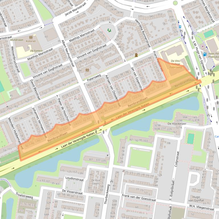 Kaart van postcodegebied 3314HW.