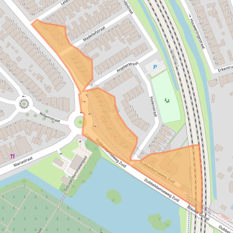 Kaart van postcodegebied 3314JB.