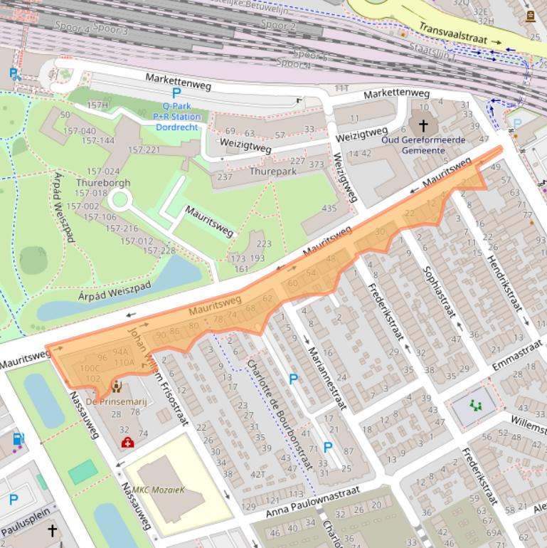 Kaart van postcodegebied 3314JH.