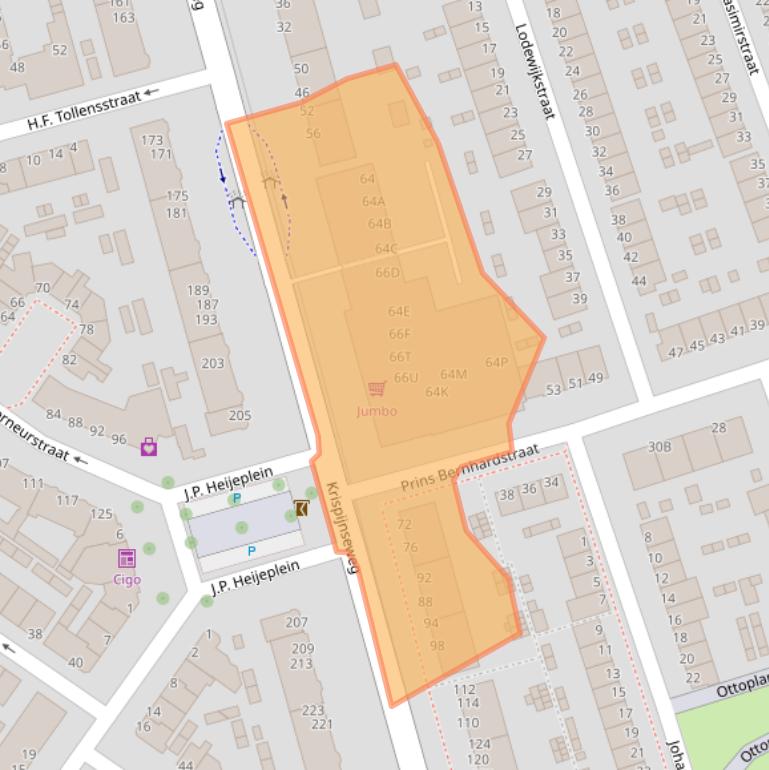 Kaart van postcodegebied 3314KL.