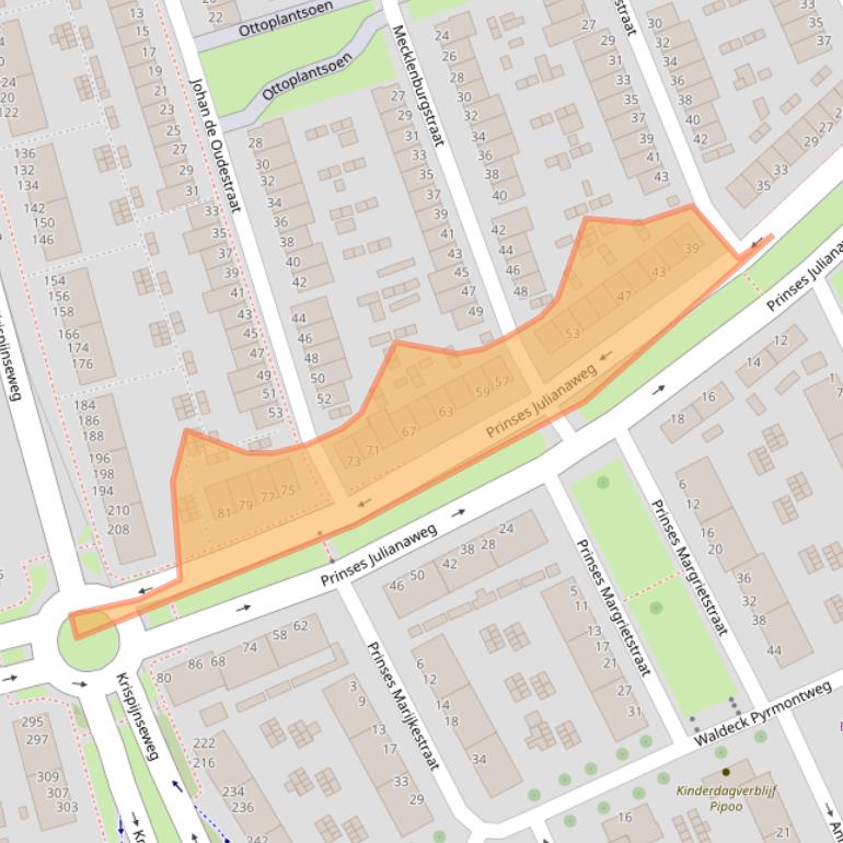 Kaart van postcodegebied 3314KS.