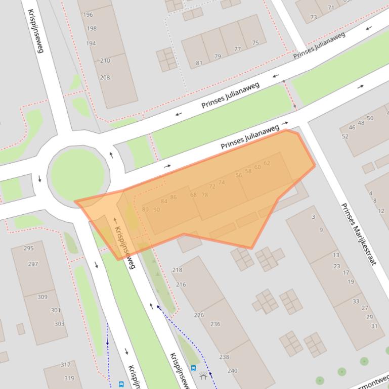 Kaart van postcodegebied 3314KV.