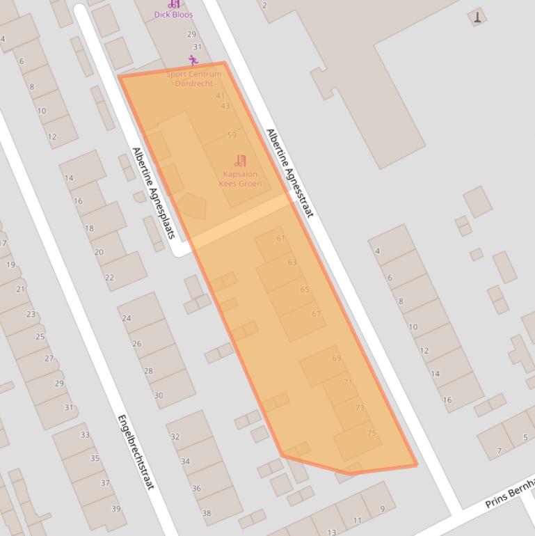 Kaart van postcodegebied 3314LB.