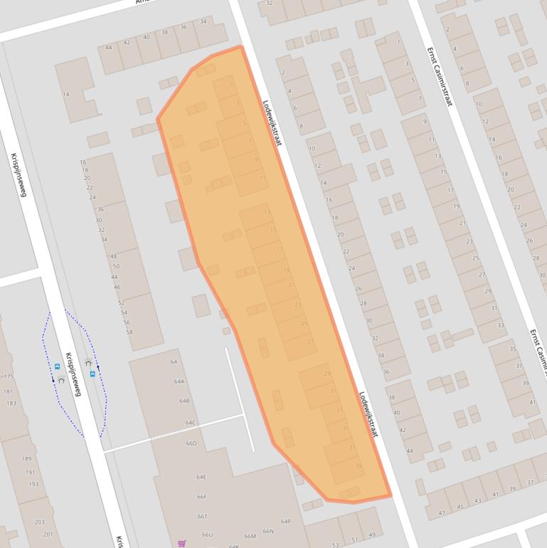 Kaart van postcodegebied 3314LM.