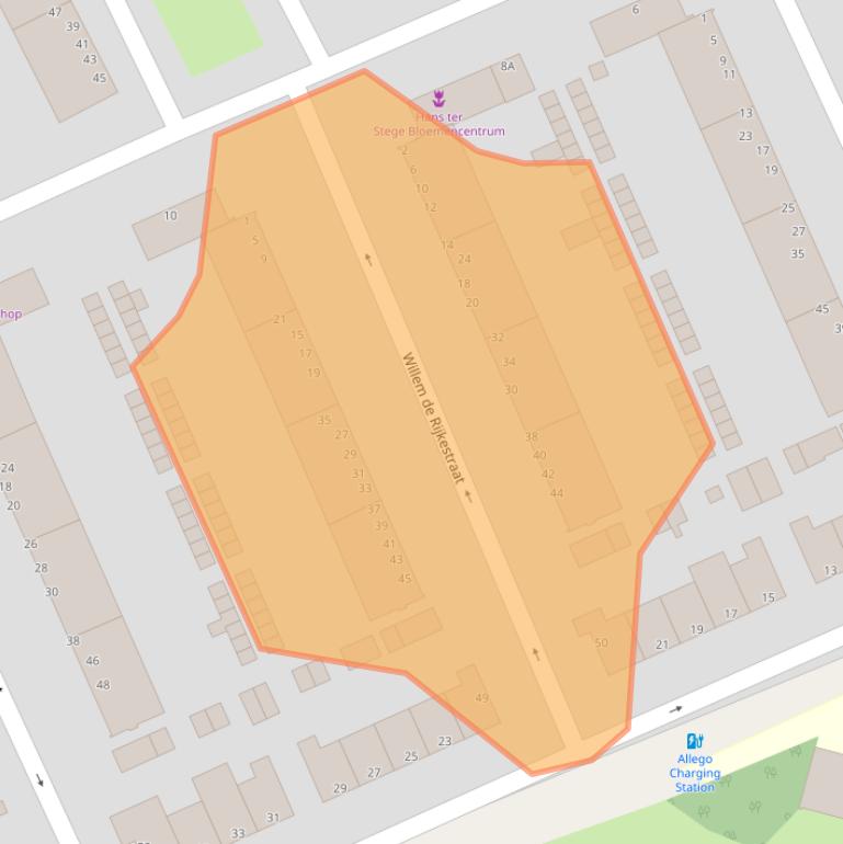 Kaart van postcodegebied 3314NV.