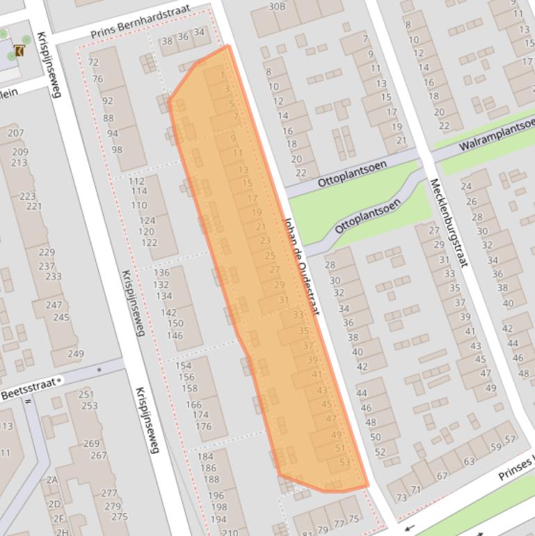 Kaart van postcodegebied 3314PD.