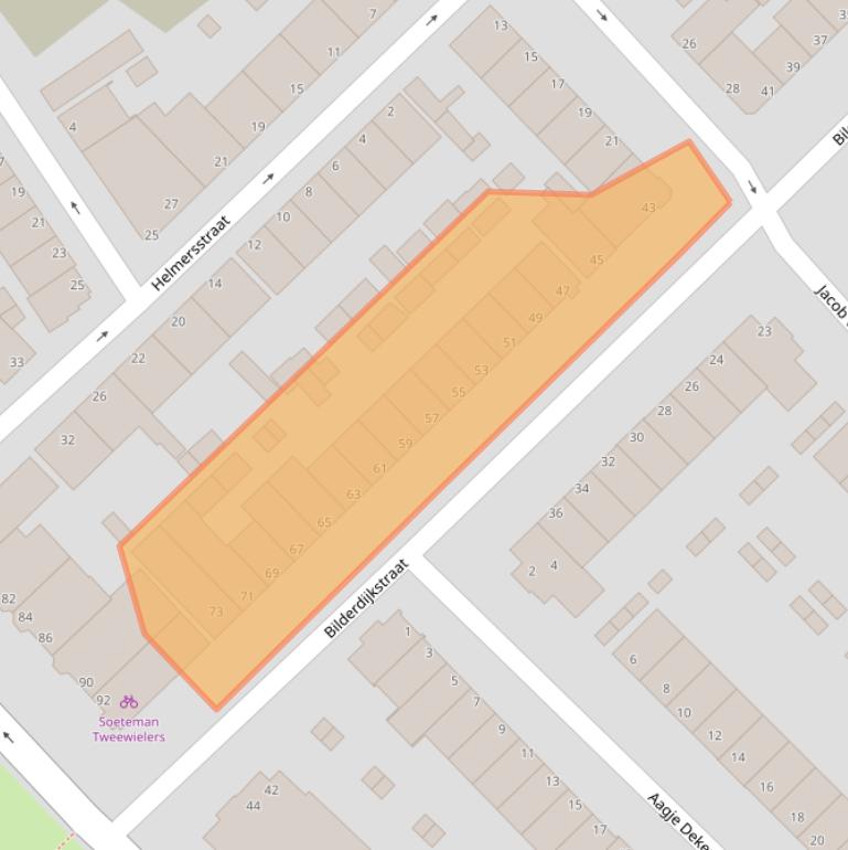 Kaart van postcodegebied 3314RC.