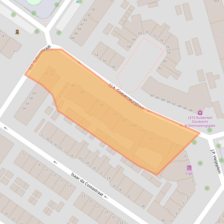 Kaart van postcodegebied 3314RM.