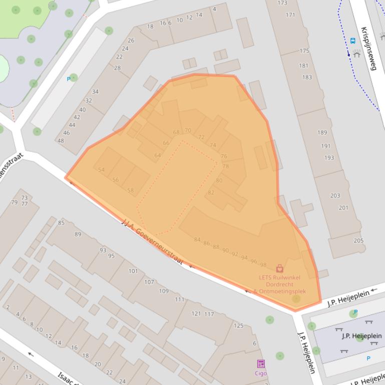 Kaart van postcodegebied 3314RP.