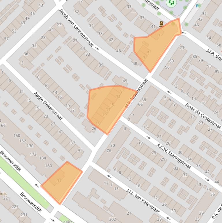 Kaart van postcodegebied 3314SG.