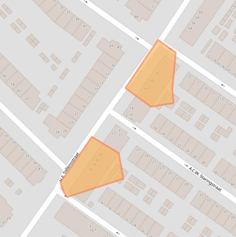 Kaart van postcodegebied 3314SJ.