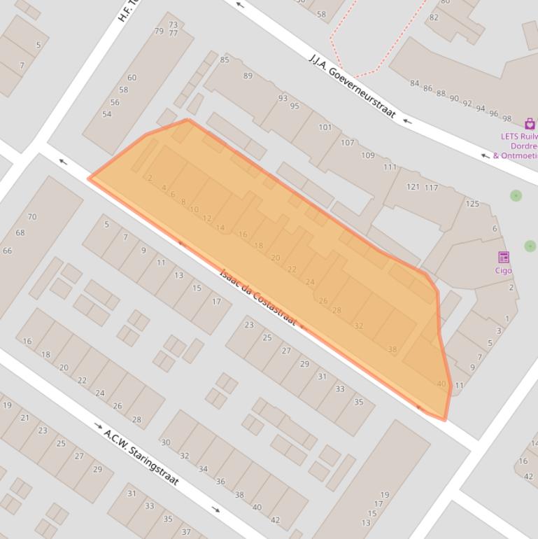 Kaart van postcodegebied 3314SL.