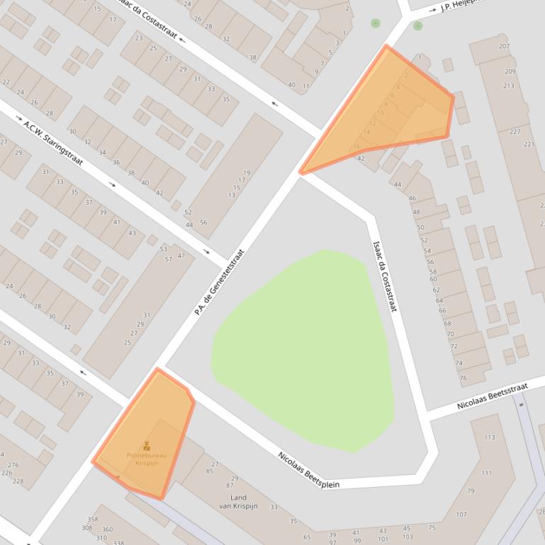 Kaart van postcodegebied 3314SW.