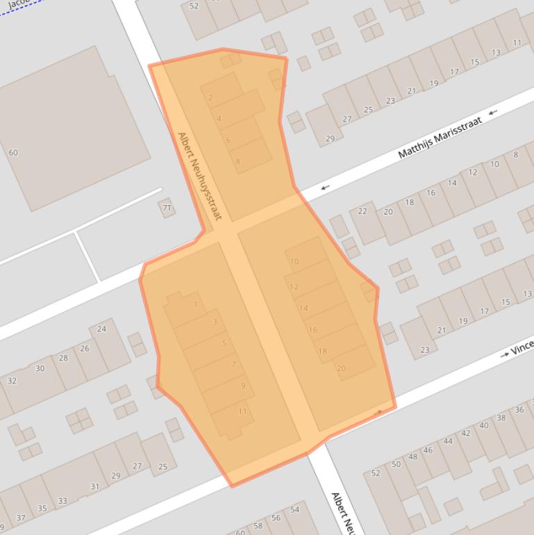 Kaart van postcodegebied 3314TA.