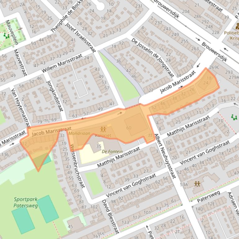 Kaart van postcodegebied 3314TK.