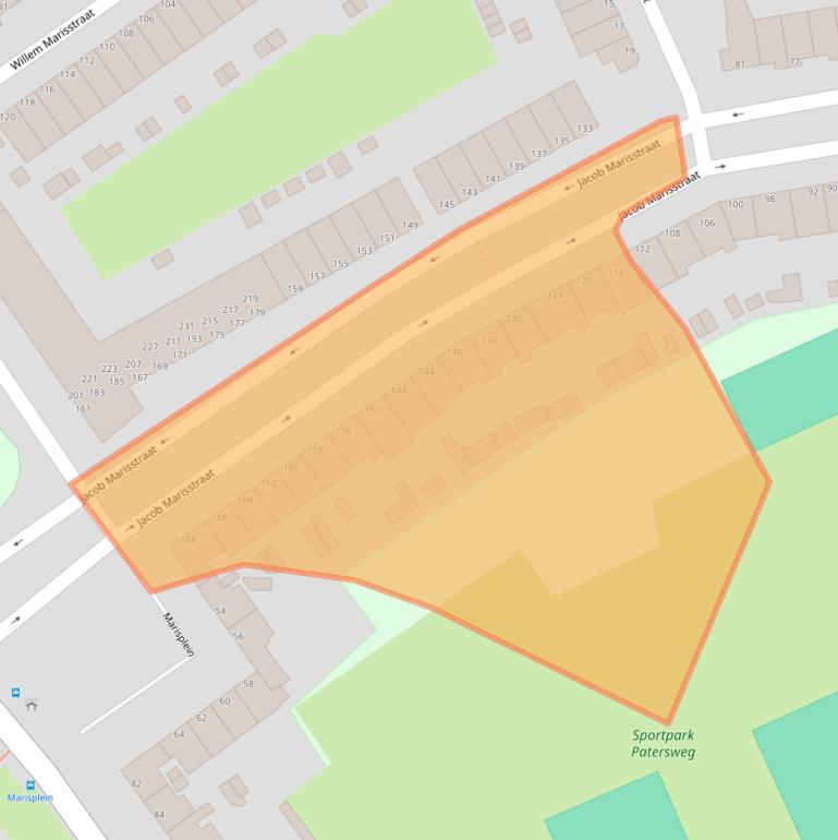 Kaart van postcodegebied 3314TL.