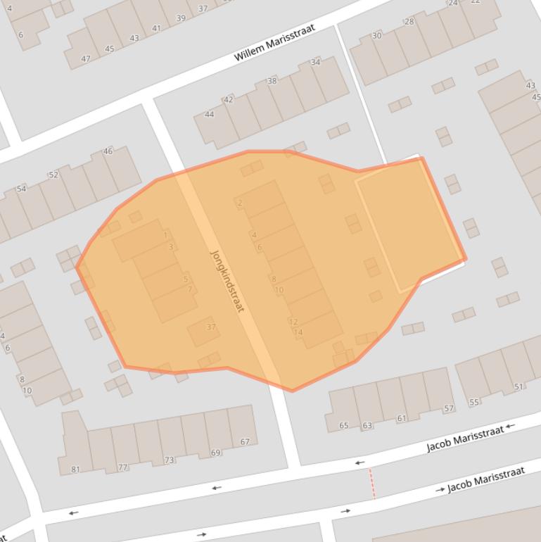 Kaart van postcodegebied 3314TZ.