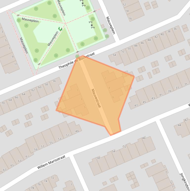 Kaart van postcodegebied 3314VL.