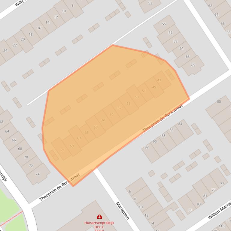 Kaart van postcodegebied 3314VN.