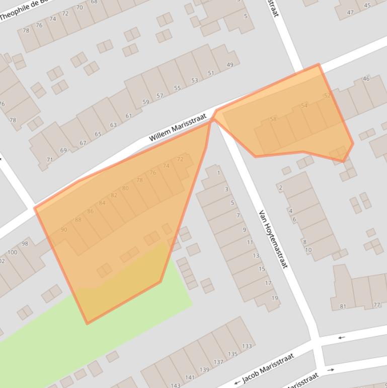 Kaart van postcodegebied 3314VX.