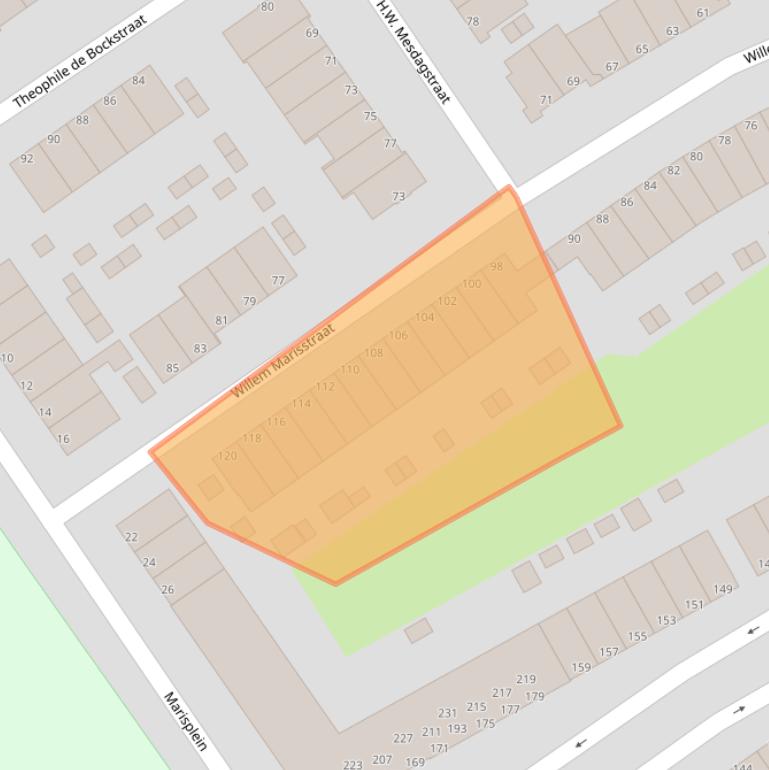 Kaart van postcodegebied 3314VZ.