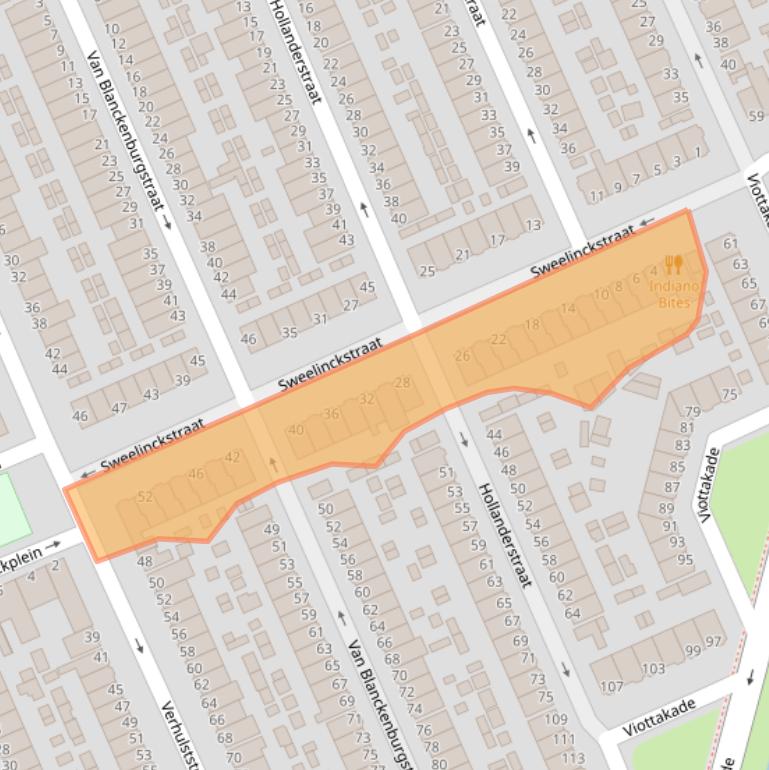 Kaart van postcodegebied 3314WJ.