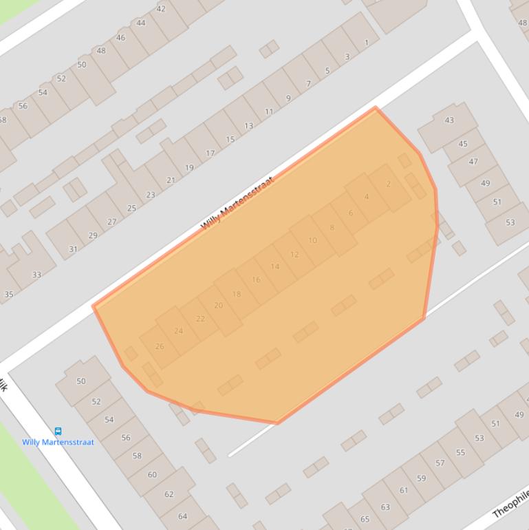 Kaart van postcodegebied 3314XW.