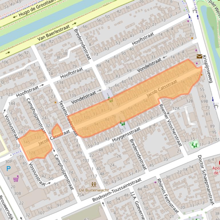 Kaart van postcodegebied 3314ZD.