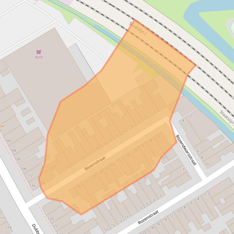 Kaart van postcodegebied 3314ZK.