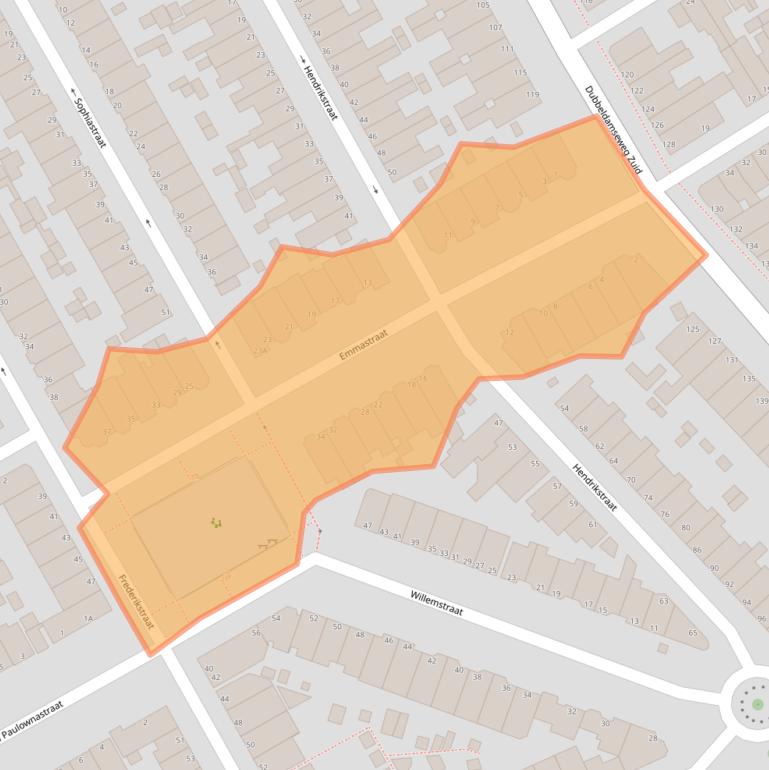 Kaart van postcodegebied 3314ZL.