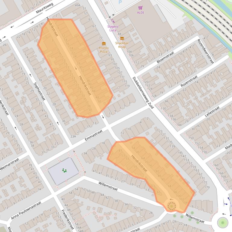 Kaart van postcodegebied 3314ZM.