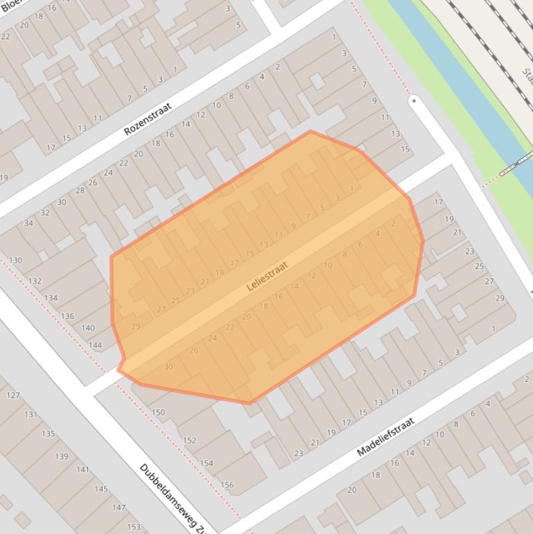 Kaart van postcodegebied 3314ZN.