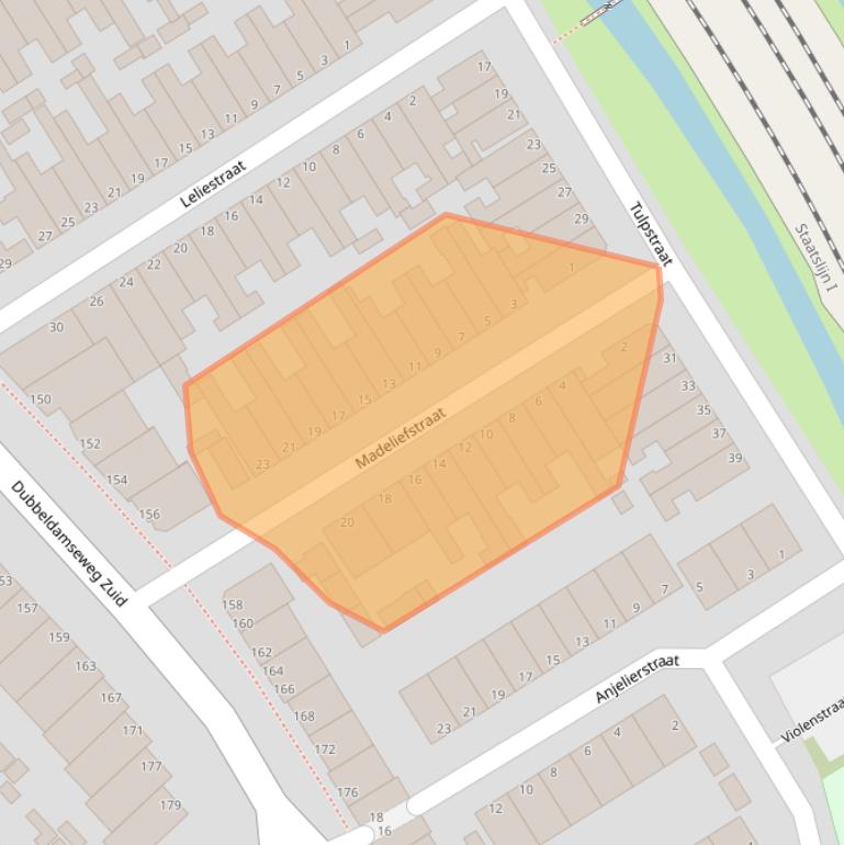 Kaart van postcodegebied 3314ZP.