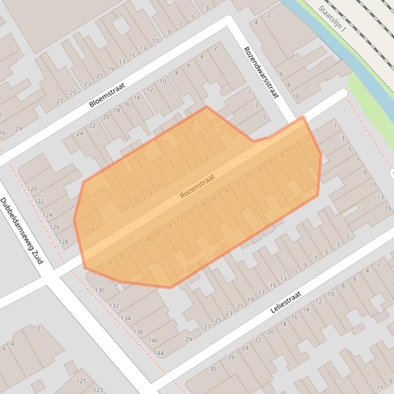 Kaart van postcodegebied 3314ZT.