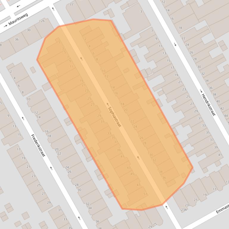 Kaart van postcodegebied 3314ZV.