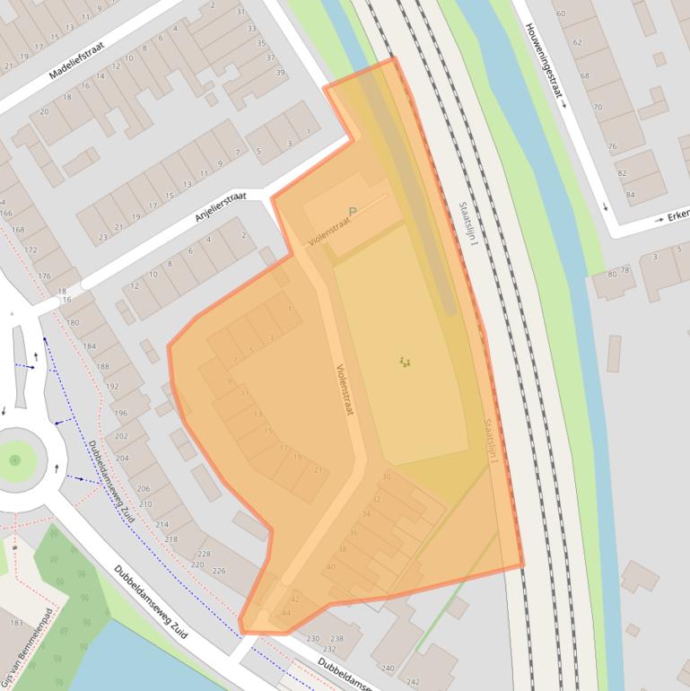 Kaart van postcodegebied 3314ZX.