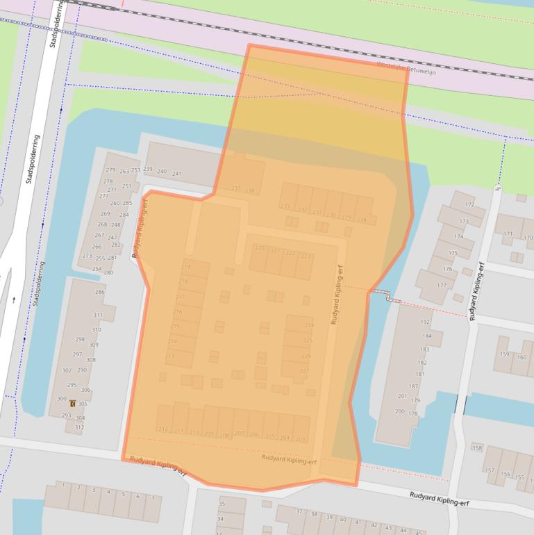 Kaart van postcodegebied 3315AJ.