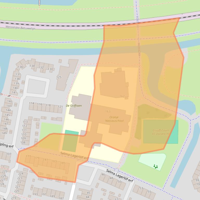 Kaart van postcodegebied 3315AT.